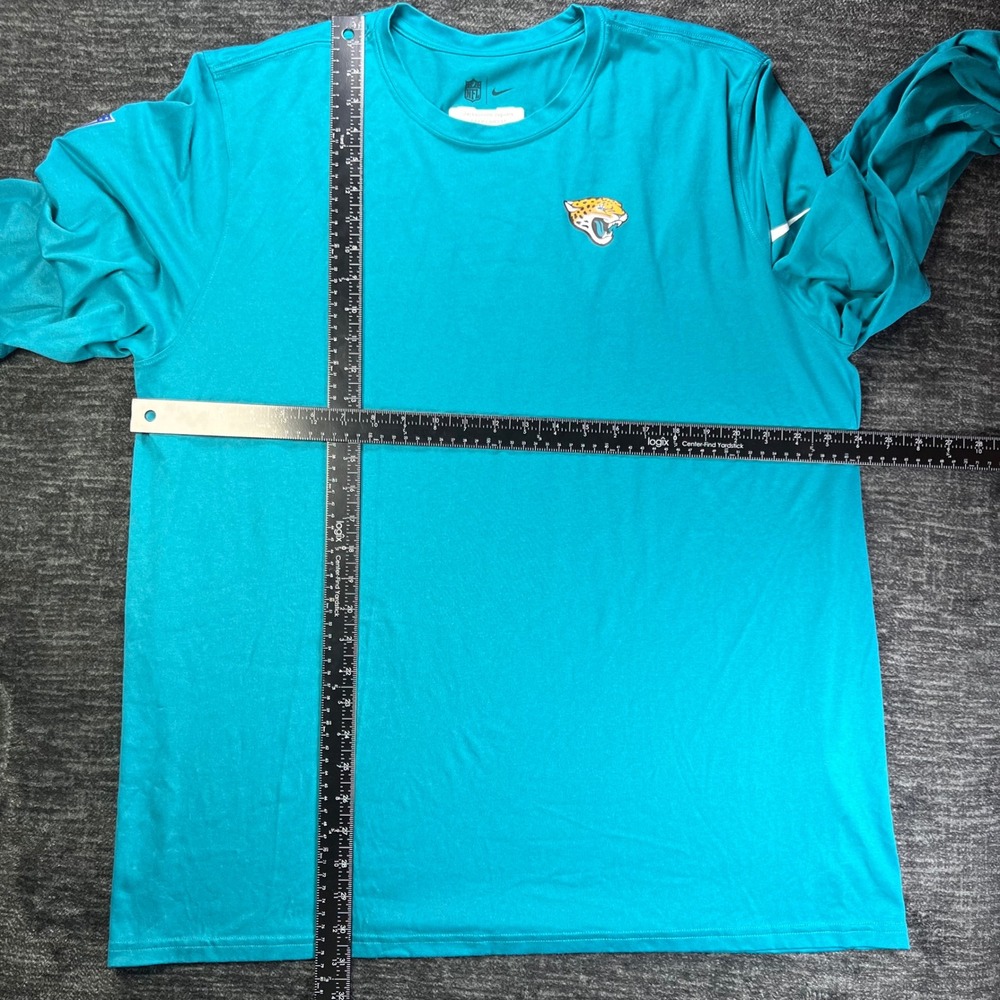 Nike Jacksonville Jaguars Shirt Mens XXL Teal Long Sleeve NFL Geep Chryst Issued - Picture 4 of 5